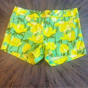 J.Crew Yellow & Green Floral Stretch Chino Shorts | Size 4